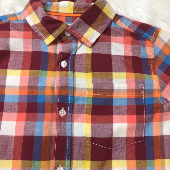 Cat & Jack Boys Poplin Plaid Long Sleeve Button Down Shirt - Picture 6 of 9